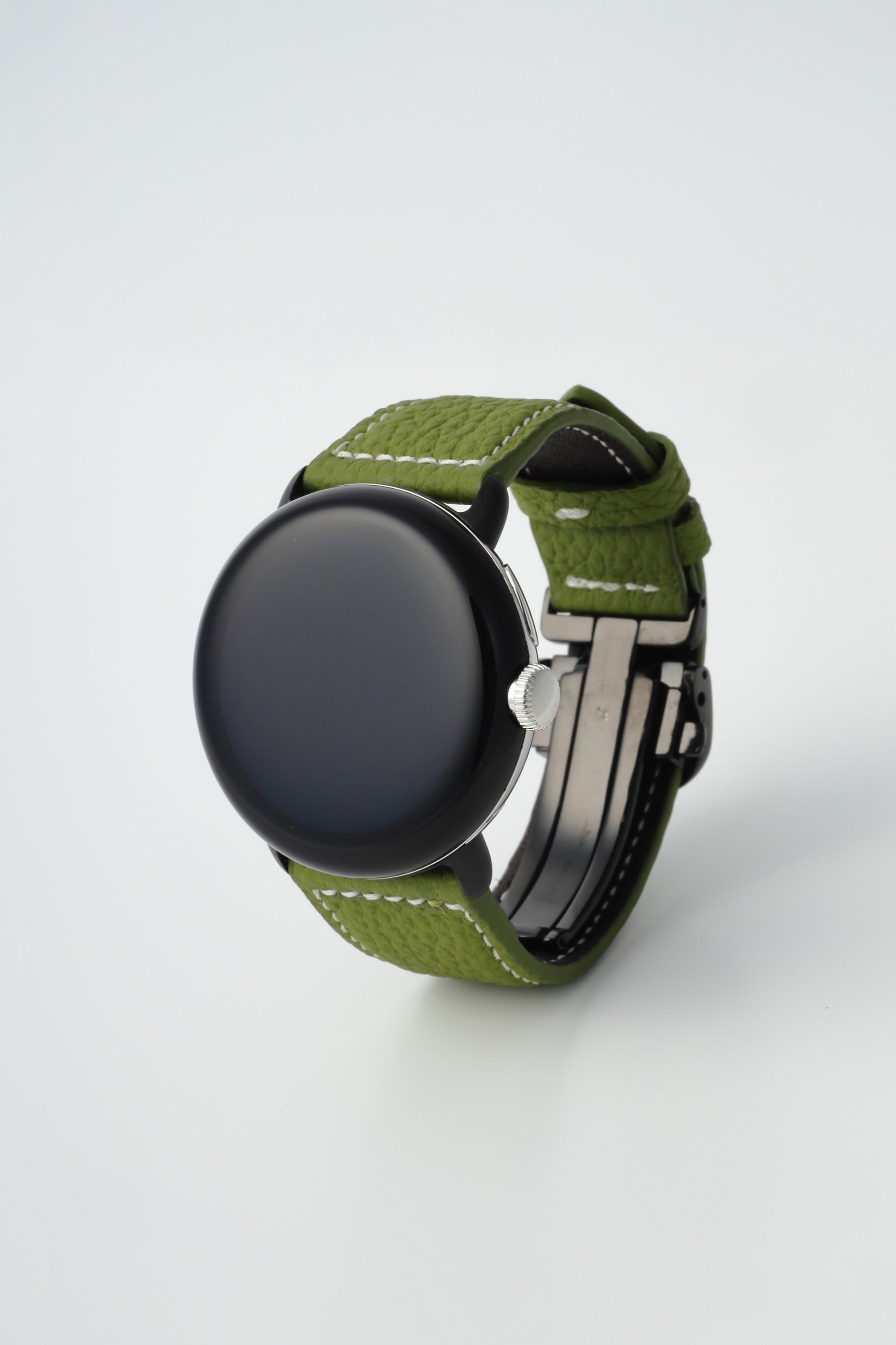 45mm 用 Google Pixel Watch用レザーバンド / ブラックメタル