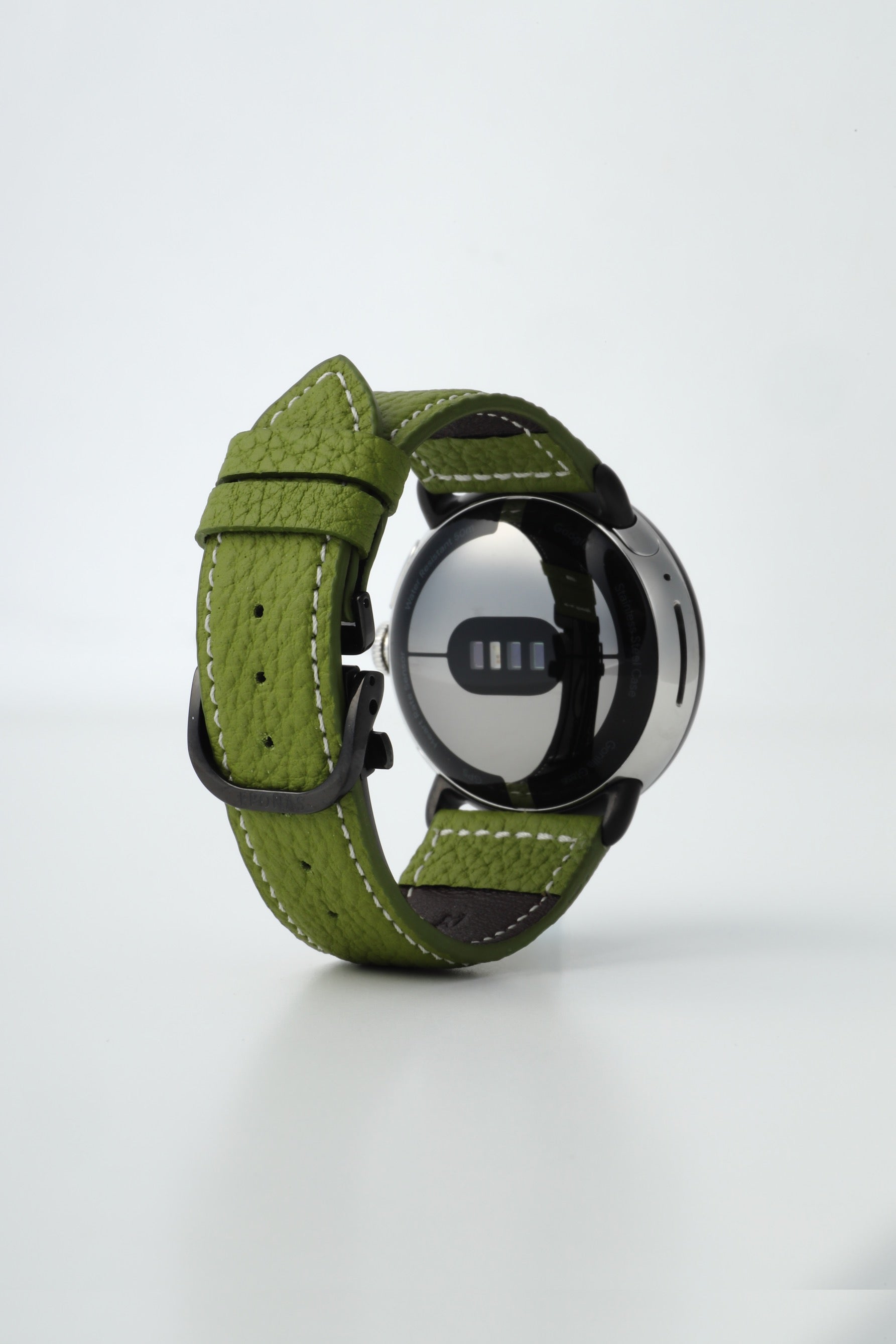 45mm 用 Google Pixel Watch用レザーバンド / ブラックメタル