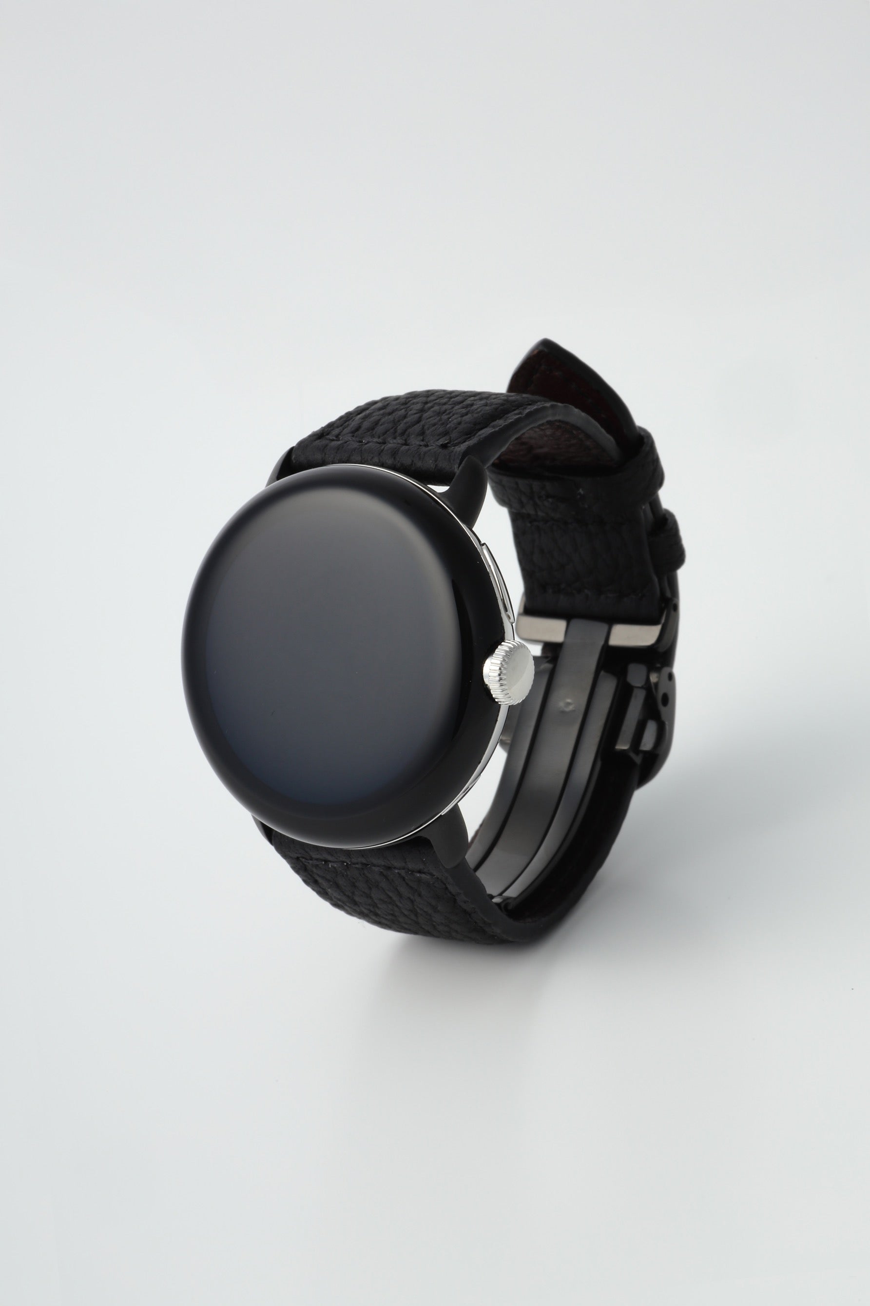 45mm 用 Google Pixel Watch用レザーバンド / ブラックメタル