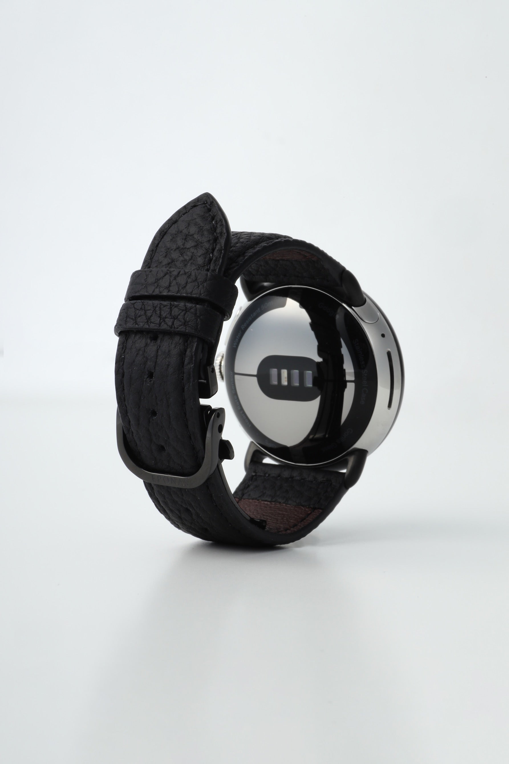 45mm 用 Google Pixel Watch用レザーバンド / ブラックメタル