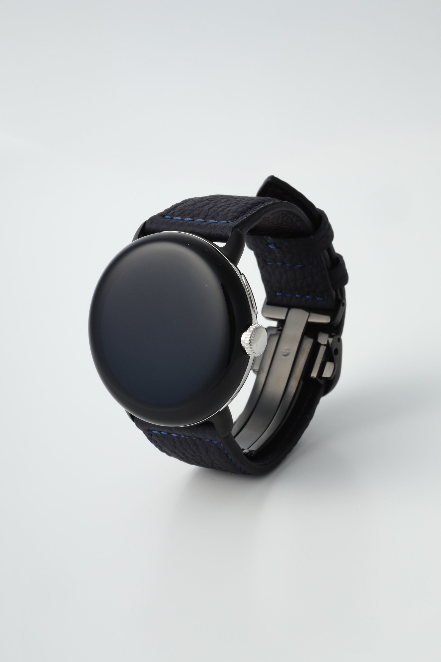 45mm 用 Google Pixel Watch用レザーバンド / ブラックメタル