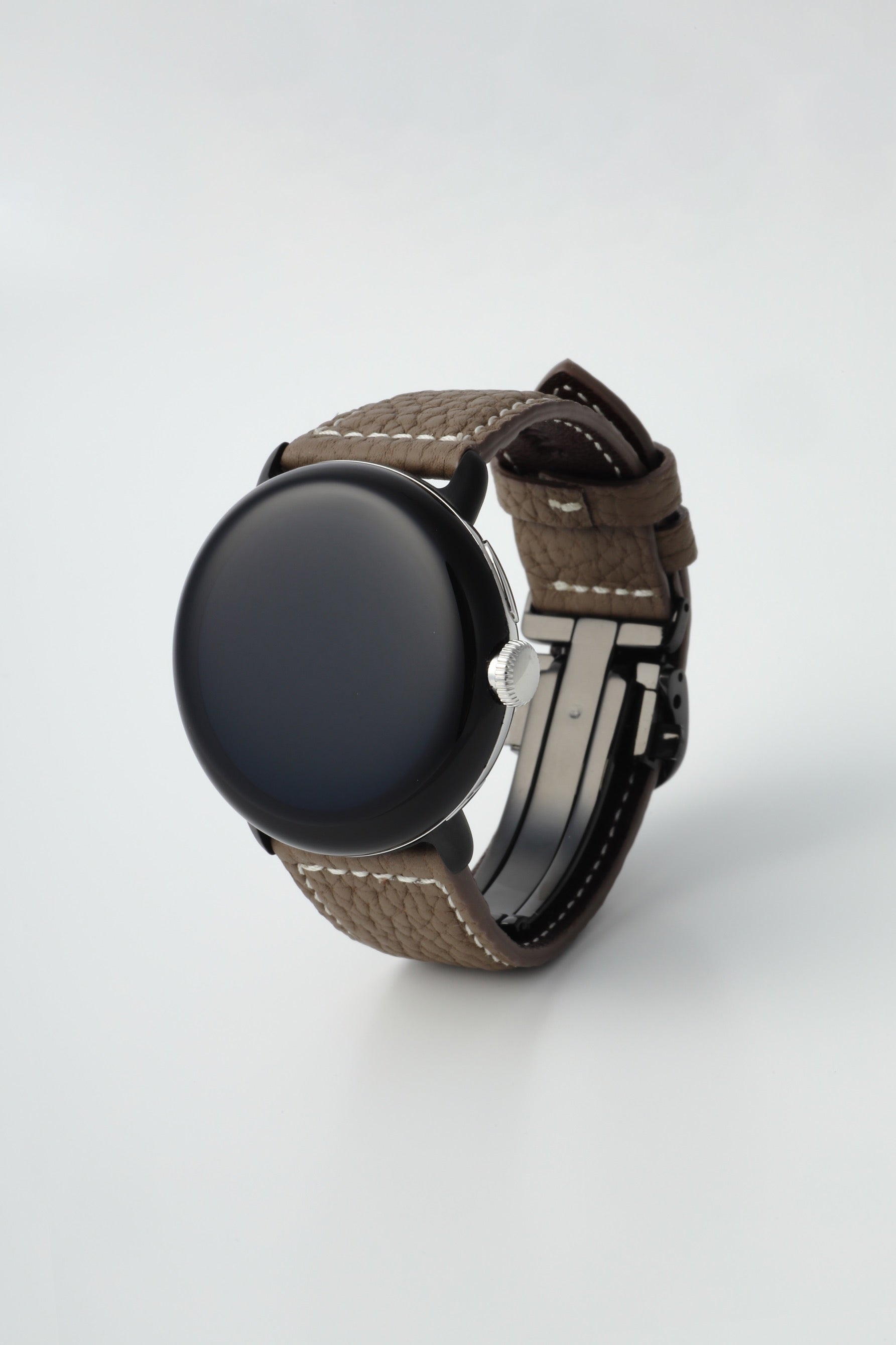 45mm 用 Google Pixel Watch用レザーバンド / ブラックメタル