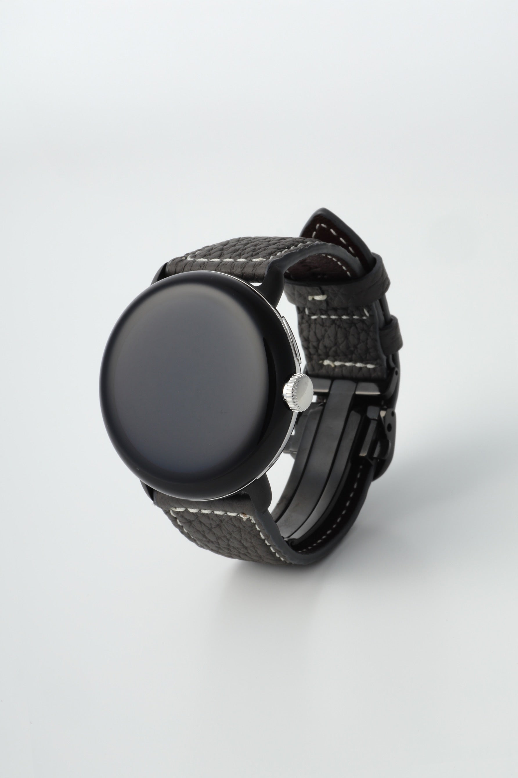 45mm 用 Google Pixel Watch用レザーバンド / ブラックメタル