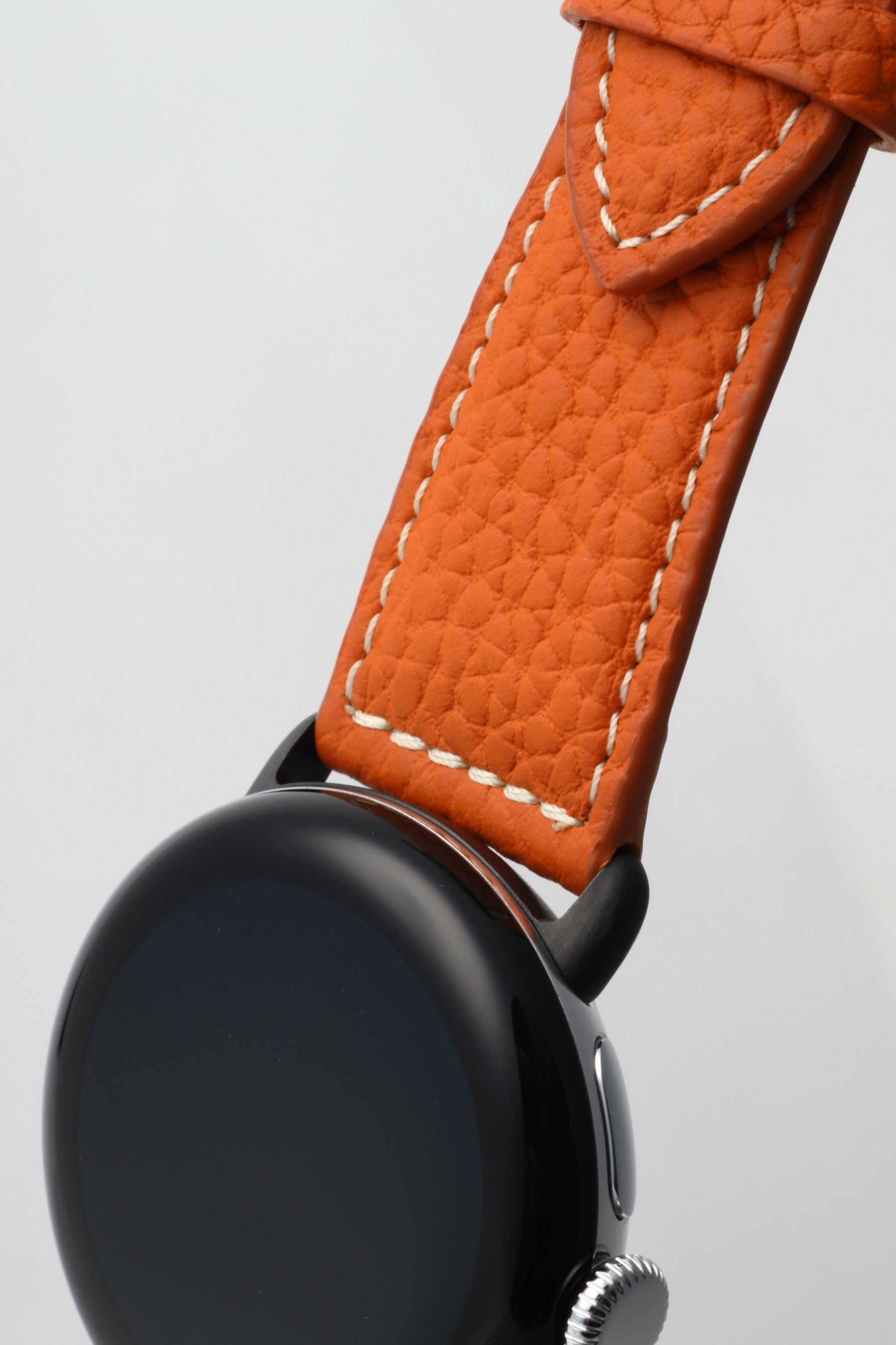 45mm 用 Google Pixel Watch用レザーバンド / ブラックメタル