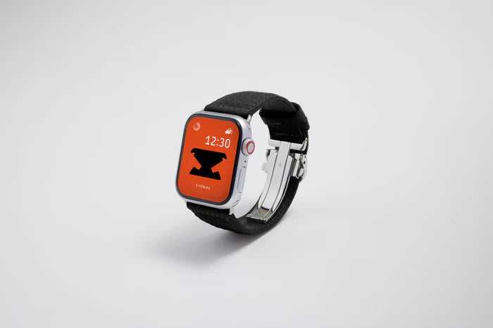 Apple Watch用レザーバンド ベルジアンブラック/ブラックステッチ