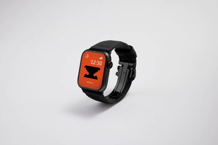 Apple Watch用レザーバンド ベルジアンブラック/ブラックステッチ