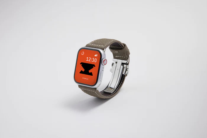 Apple Watch用レザーバンド ボヘミアングレージュ/ホワイトステッチ
