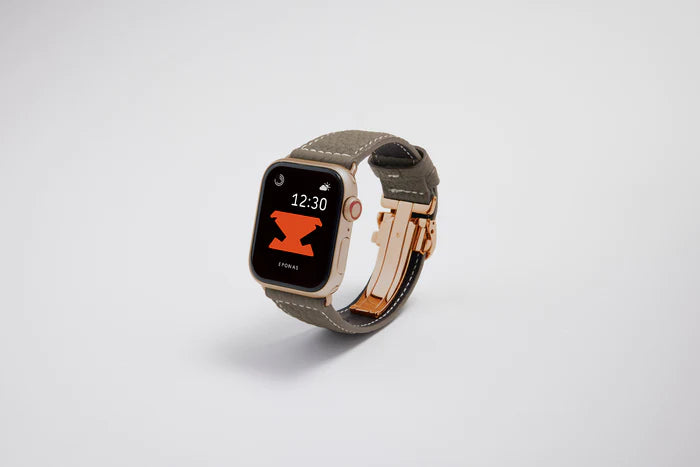 Apple Watch用レザーバンド ボヘミアングレージュ/ホワイトステッチ