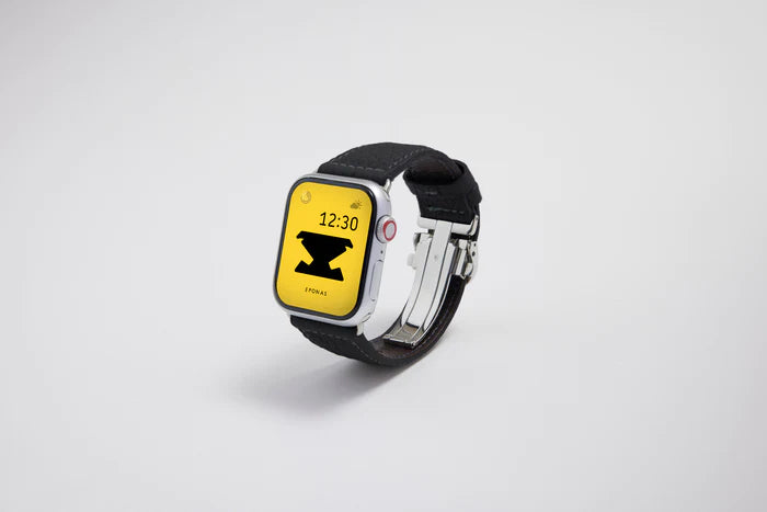 Apple Watch用レザーバンド ミッドナイトブルー/ブルーステッチ