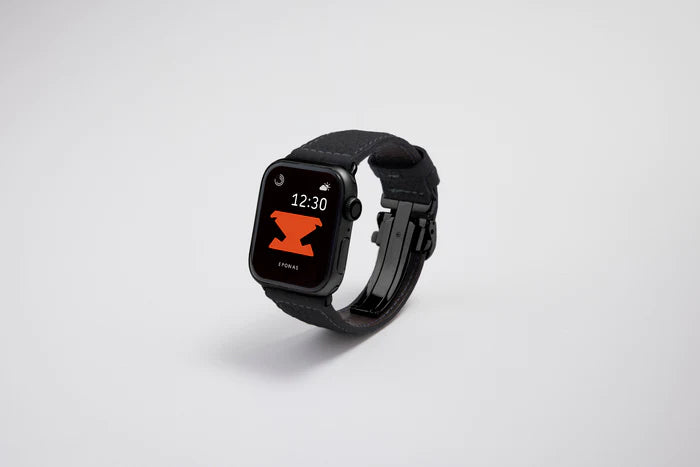 Apple Watch用レザーバンド ミッドナイトブルー/ブルーステッチ