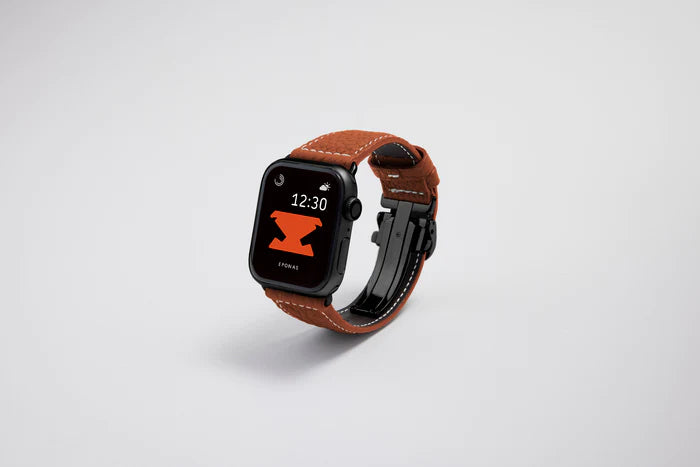Apple Watch用レザーバンド ロワールブラウン/ホワイトステッチ