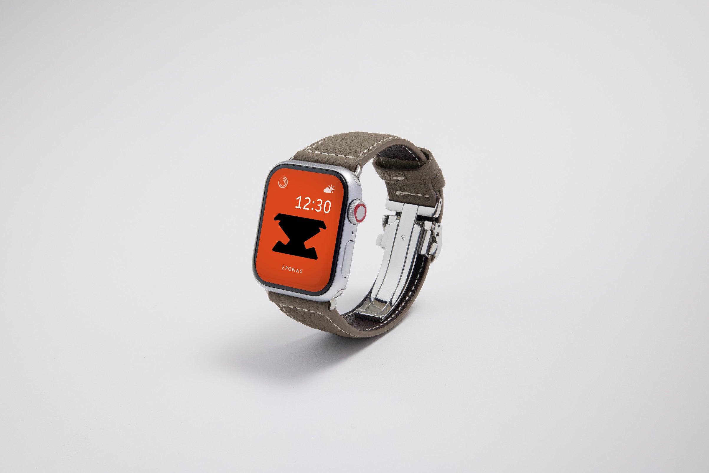 - NEW Apple Watch用レザーバンド 42mm 41mm 40mm / シルバーメタル
