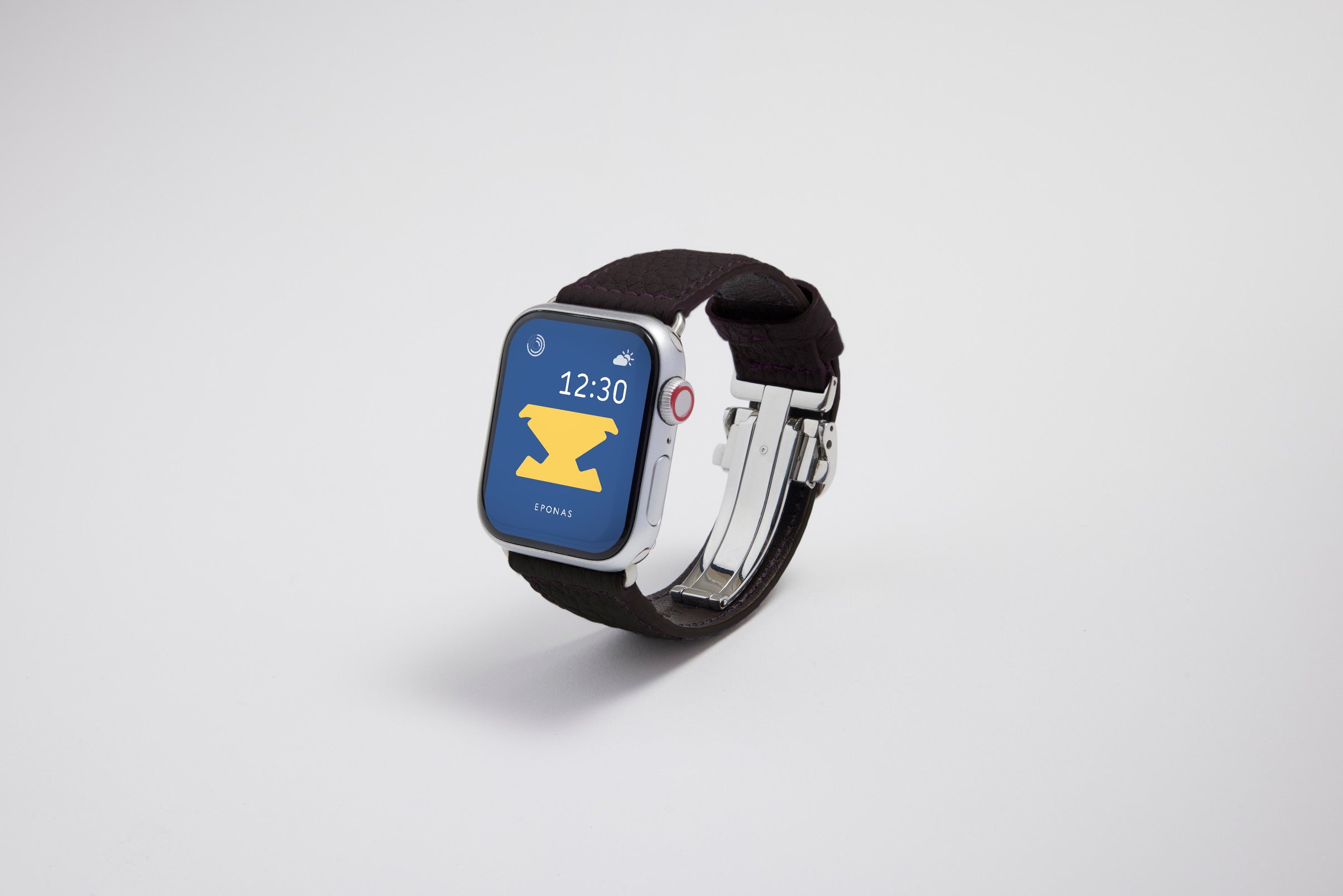 NEW Apple Watch用レザーバンド 45mm 44mm 42mm /シルバーメタル