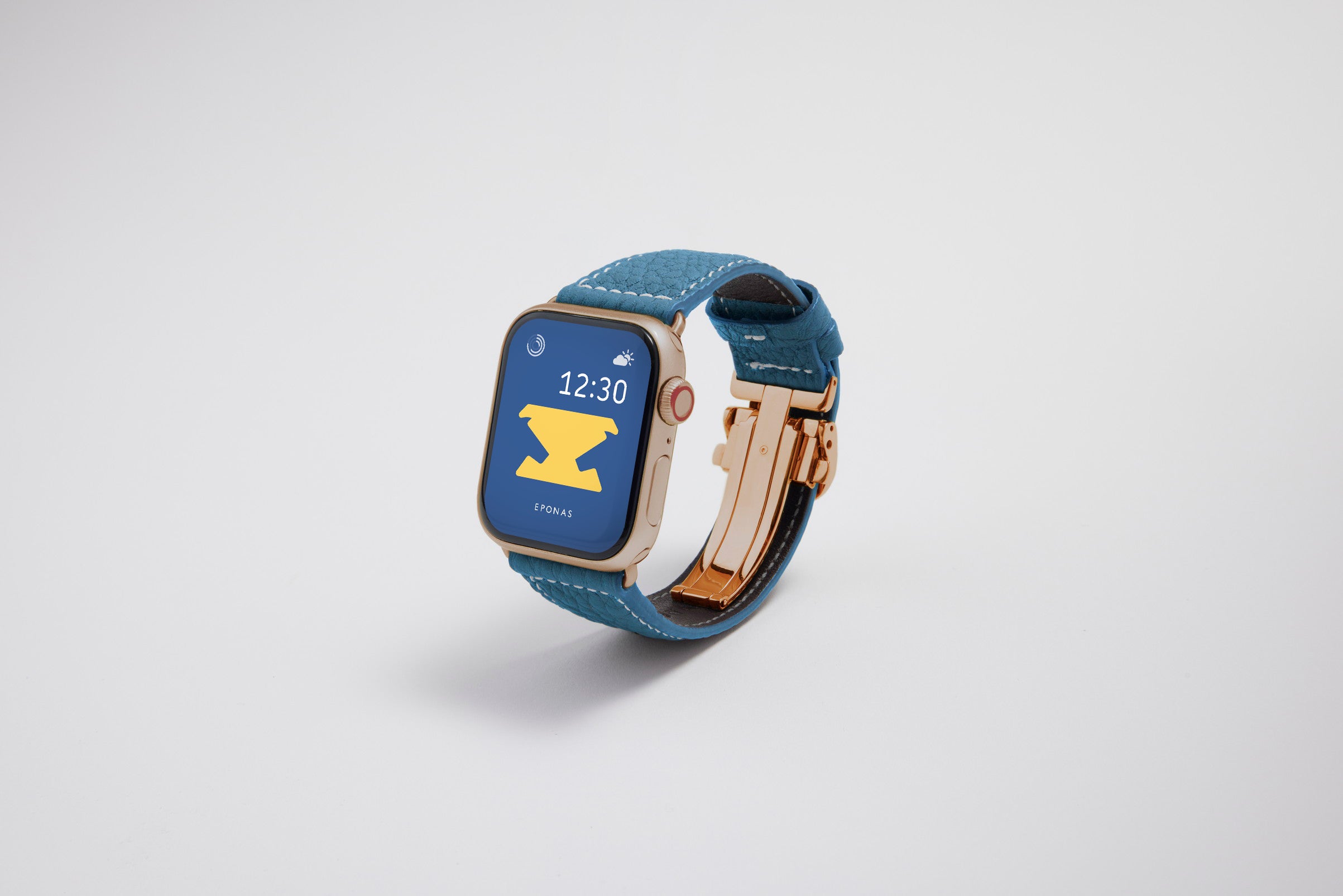 NEW Apple Watch用レザーバンド 45mm 44mm 42mm /ゴールドメタル