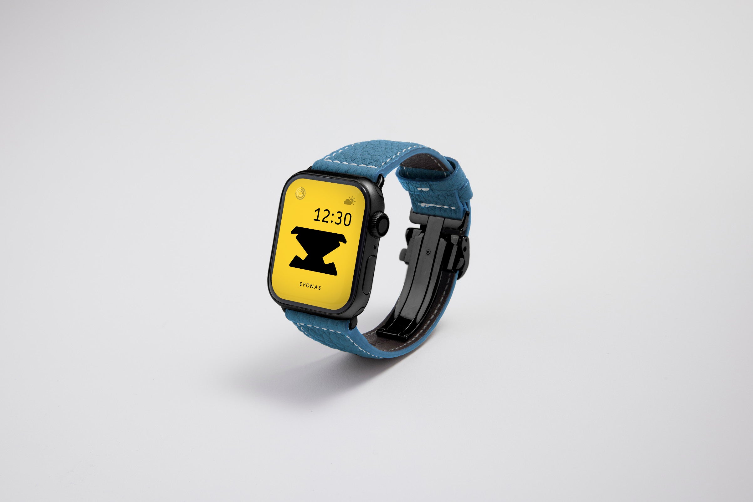 NEW Apple Watch用レザーバンド 45mm 44mm 42mm / ブラックメタル