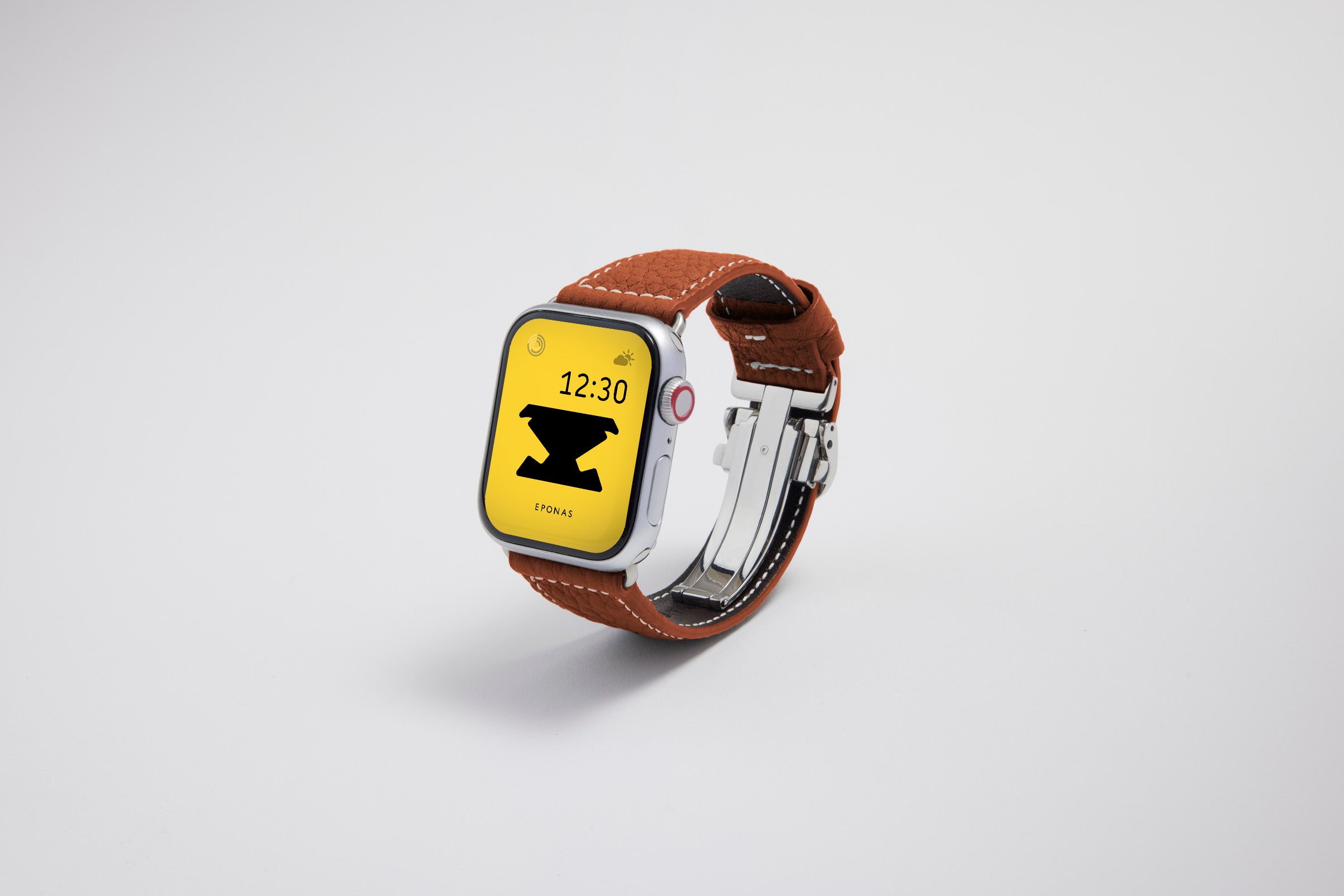 NEW Apple Watch用レザーバンド 45mm 44mm 42mm /シルバーメタル