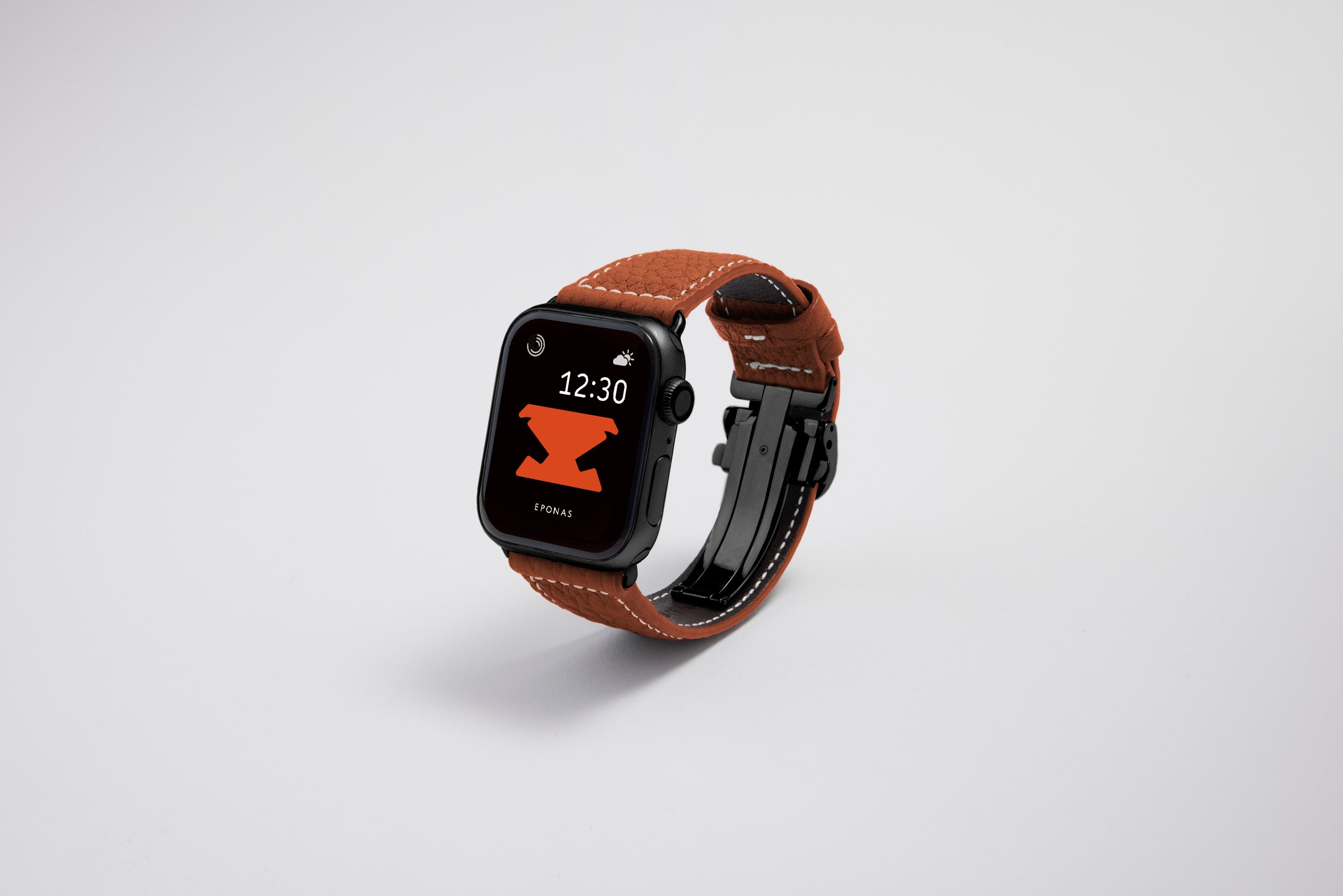 NEW Apple Watch用レザーバンド 45mm 44mm 42mm / ブラックメタル