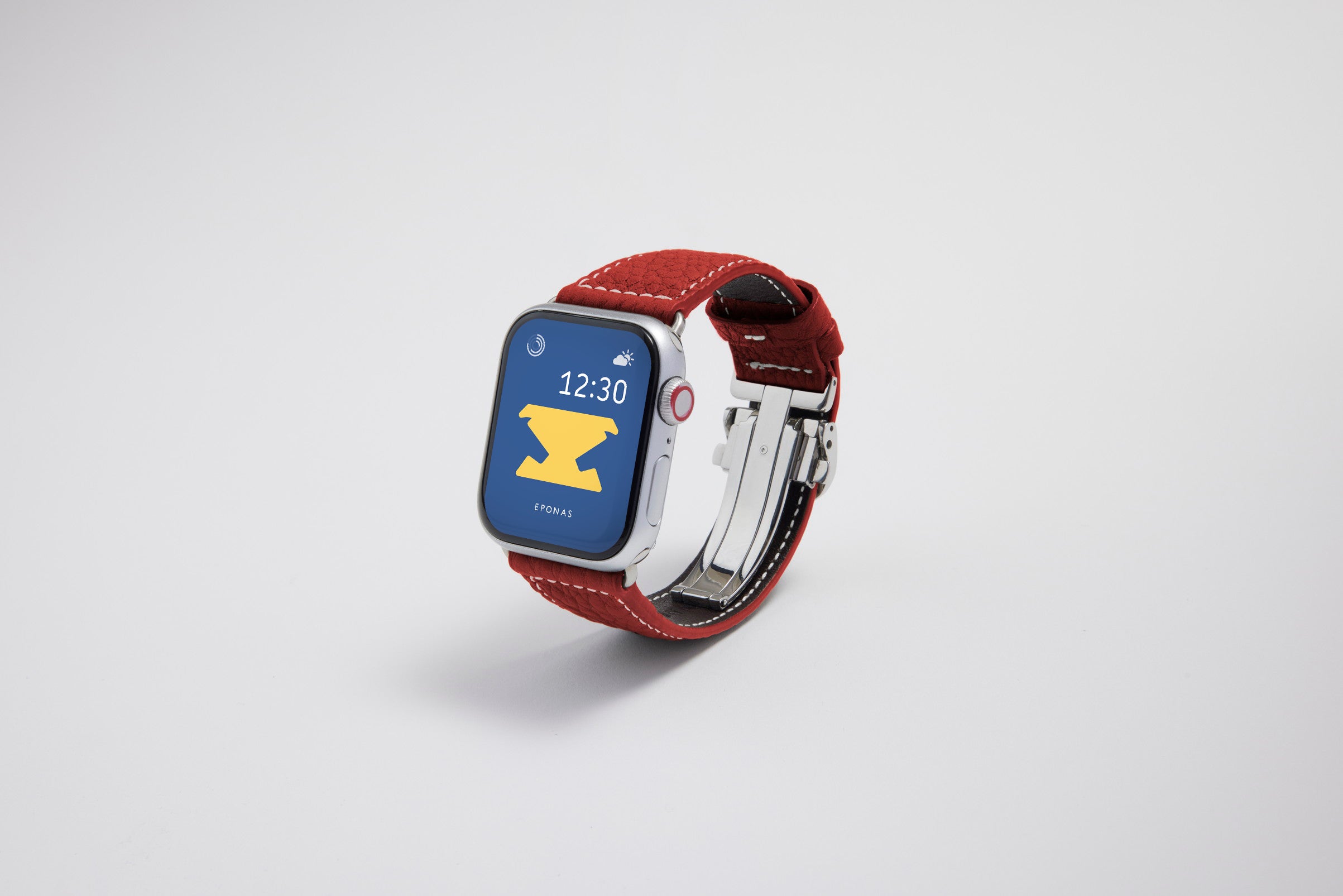 - NEW Apple Watch用レザーバンド 42mm 41mm 40mm / シルバーメタル