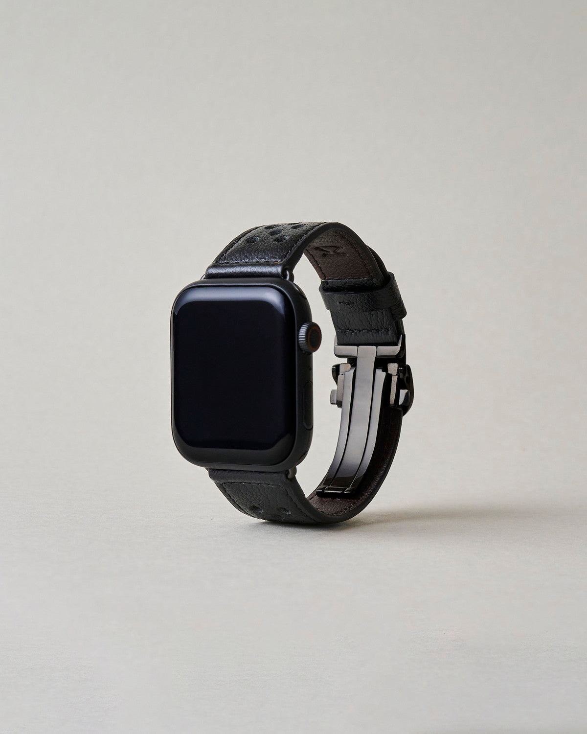 Apple Watch 用 パンチングドッツ レザーバンド Black