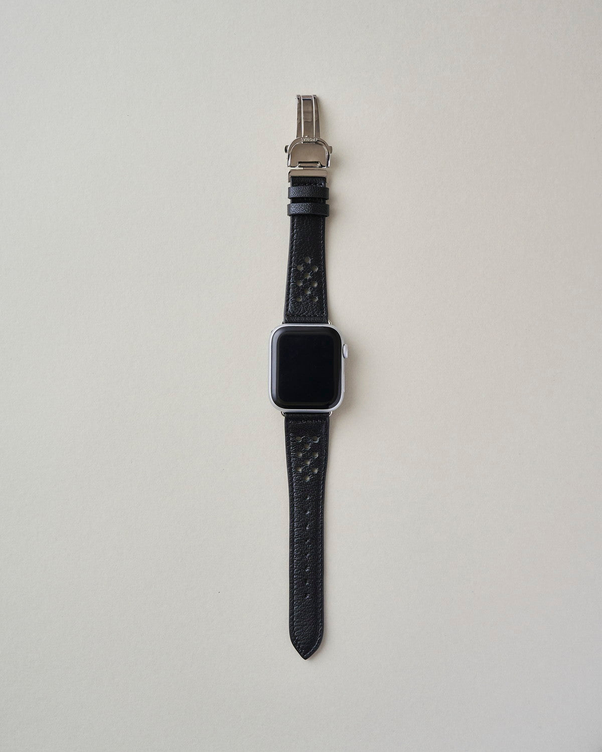 Apple Watch 用 パンチングドッツ レザーバンド Black