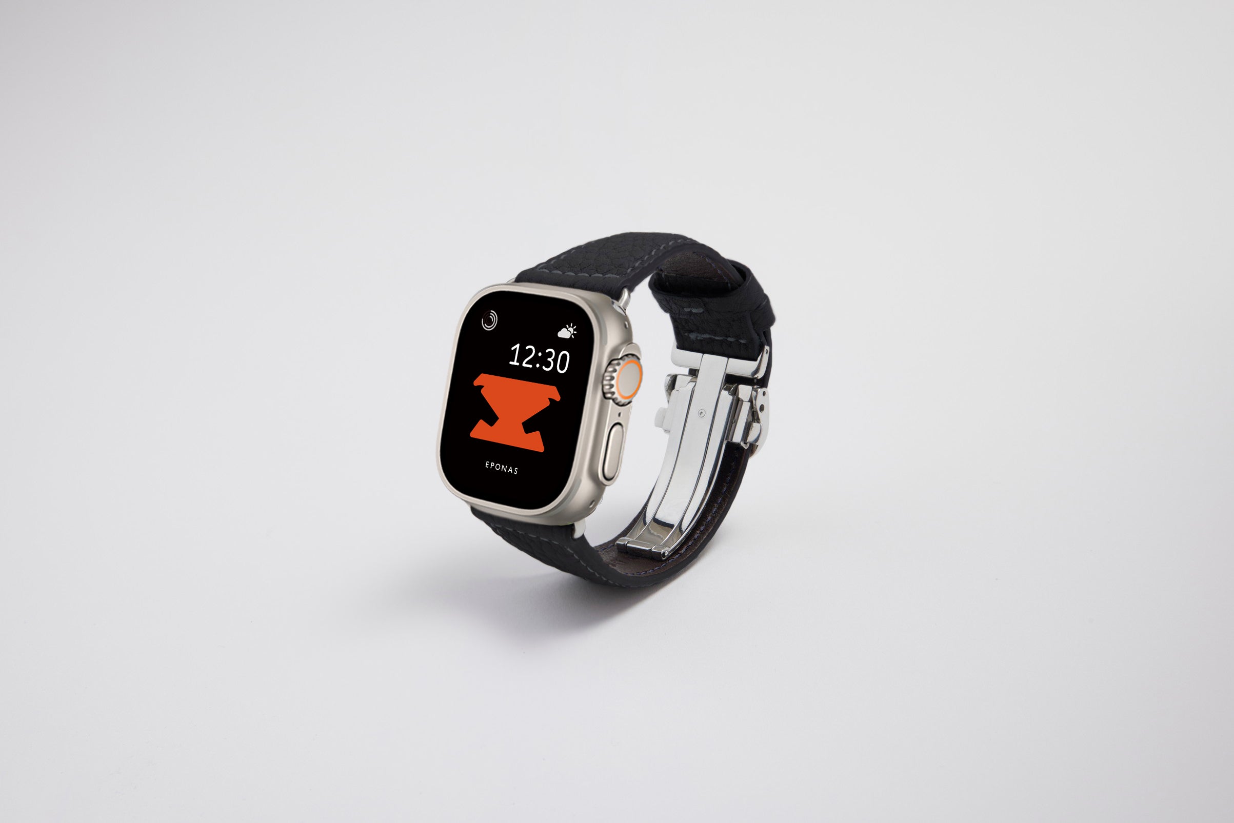 Apple Watch Ultra 49mm 用レザーバンド Wide  /シルバーメタル