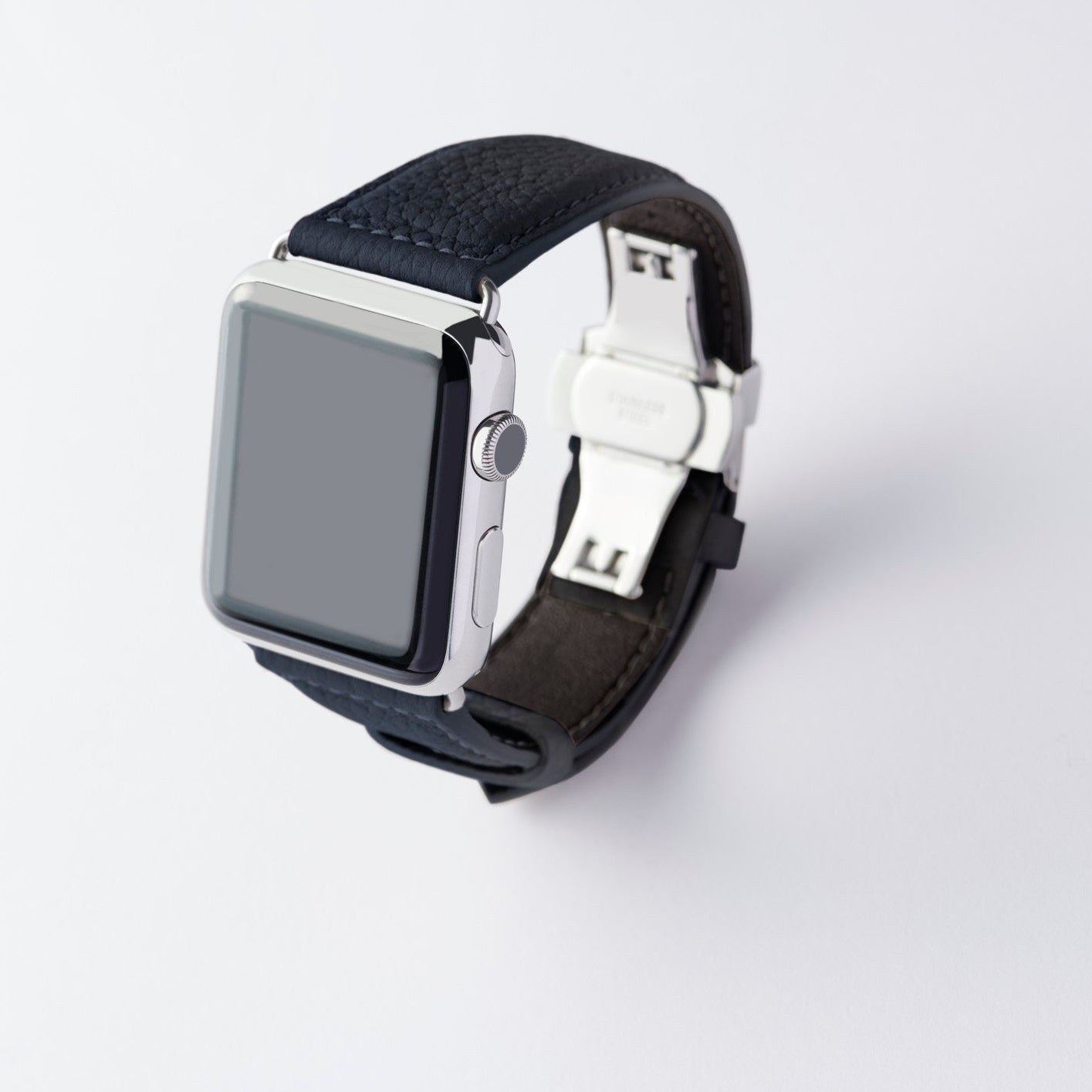 Apple Watch用レザーバンド Ultra 46mm 45mm 44mm /シルバーメタル ダブルバックル