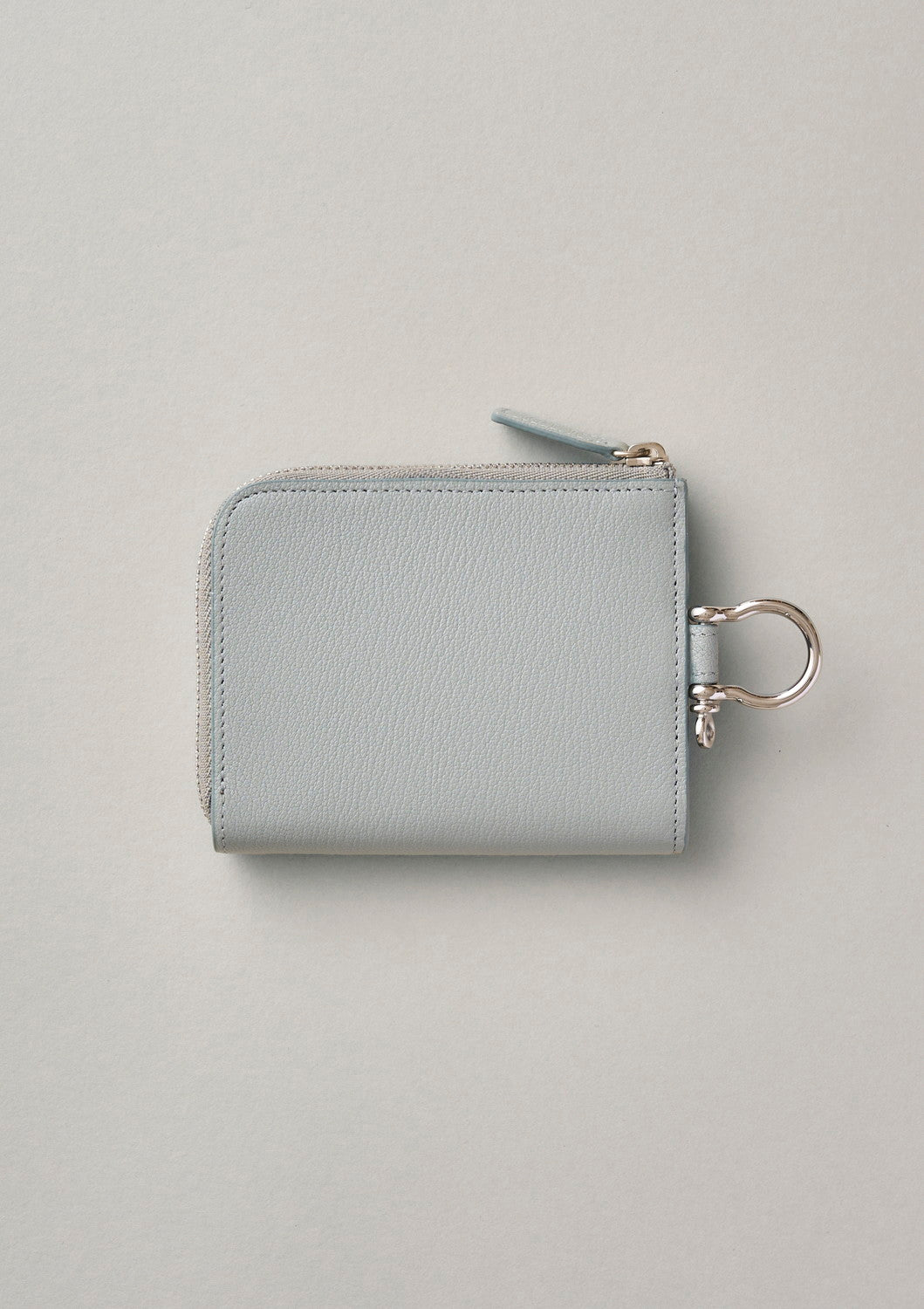 "NEW" ジップレザーウォレット グレー AirTag 収納ポケット付き / Zip Leather Wallet Blue Gray