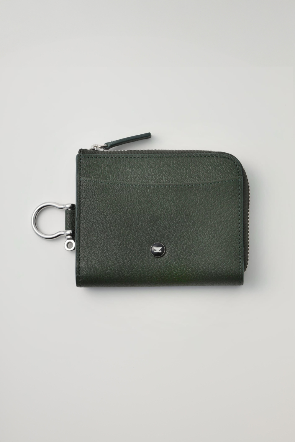 ジップレザーウォレット モスグリーン AirTag 収納ポケット付き / Zip Leather Wallet Moss green