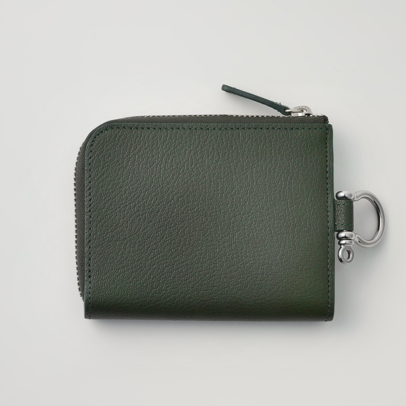 ジップレザーウォレット モスグリーン AirTag 収納ポケット付き / Zip Leather Wallet Moss green