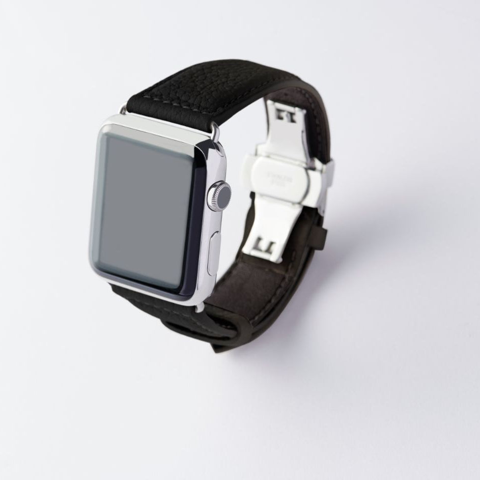 Apple Watch用レザーバンド 42mm 41mm 40mm / シルバーメタル ダブルバックル