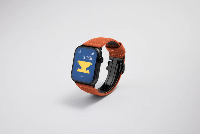 Apple Watch用レザーバンド　バルセロナオレンジ/オレンジステッチ