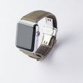 Apple Watch用レザーバンド 42mm 41mm 40mm / シルバーメタル ダブルバックル