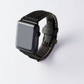Apple Watch用レザーバンド Ultra 46mm 45mm 44mm / ブラックメタル ダブルバックル