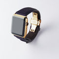 Apple Watch用レザーバンド Ultra 46mm 45mm 44mm /イエローゴールドメタル ダブルバックル